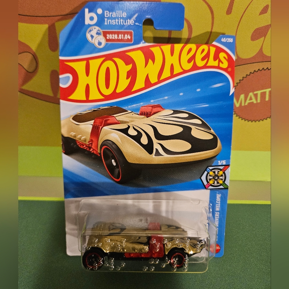 HotWheels Braille Twin Mill Gold and Red Collector Car
